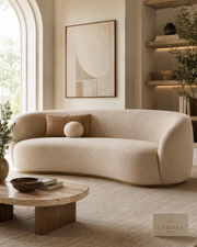 Lumora™ Curved Bouclé Sofa