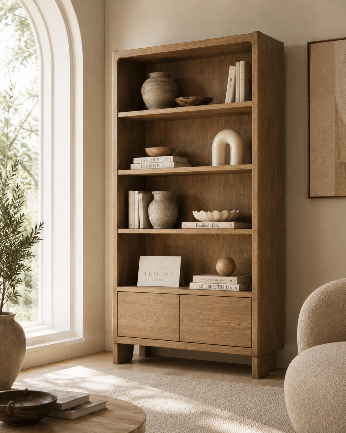 Lumora™ Oak Display Bookcase